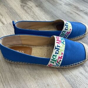 Lauren Ralph summer Lauren Caylee Women’s Canvas Blue Espadrille Shoes Size 11
